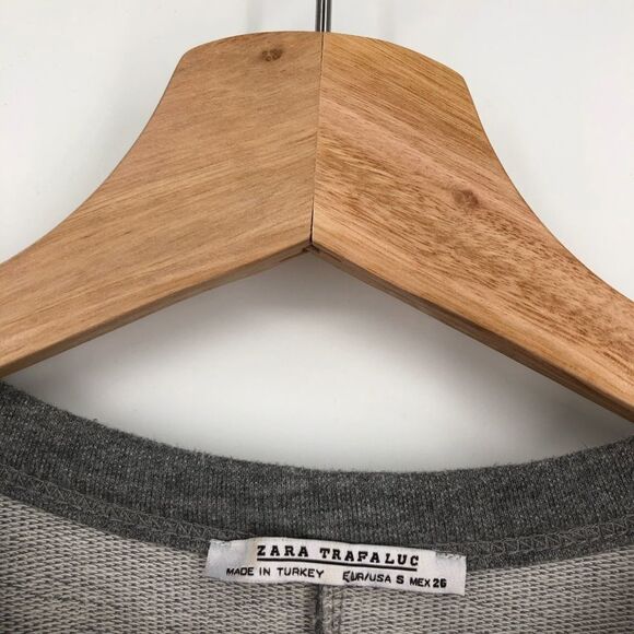 ZARA Tie Bell Sleeve French Terry LS Top - Picture 6 of 8